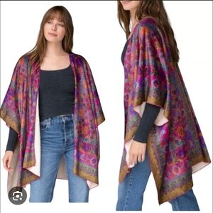 NATURAL LIFE Colorful Open Front Poncho